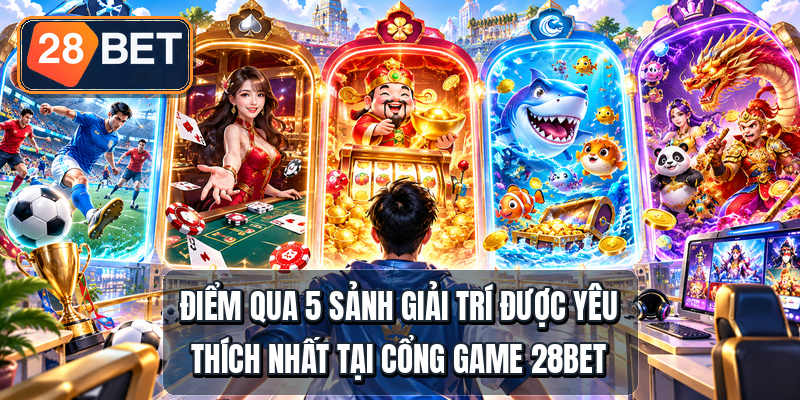 Điểm qua 5 sảnh giải trí được yêu thích nhất tại cổng game 28bet