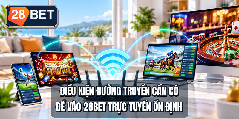 Điều kiện đường truyền cần có để vào 28bet trực tuyến ổn định