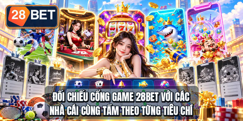 Đối chiếu cổng game 28bet với các nhà cái cùng tầm theo từng tiêu chí