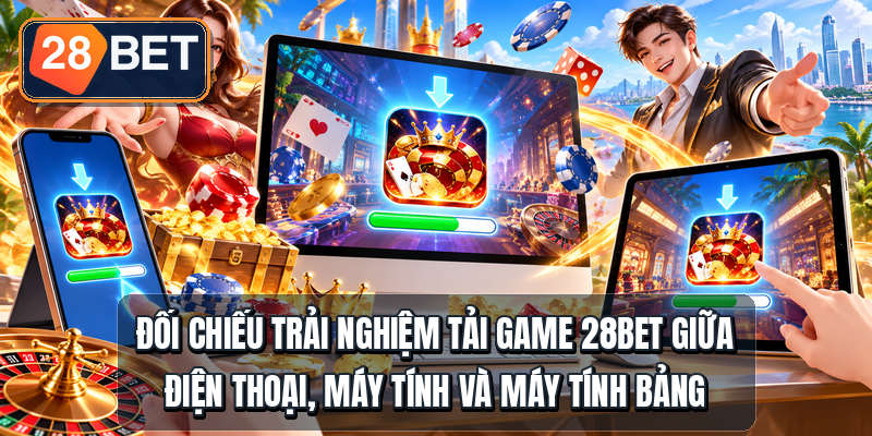 Đối chiếu trải nghiệm tải game 28bet giữa điện thoại, máy tính và máy tính bảng